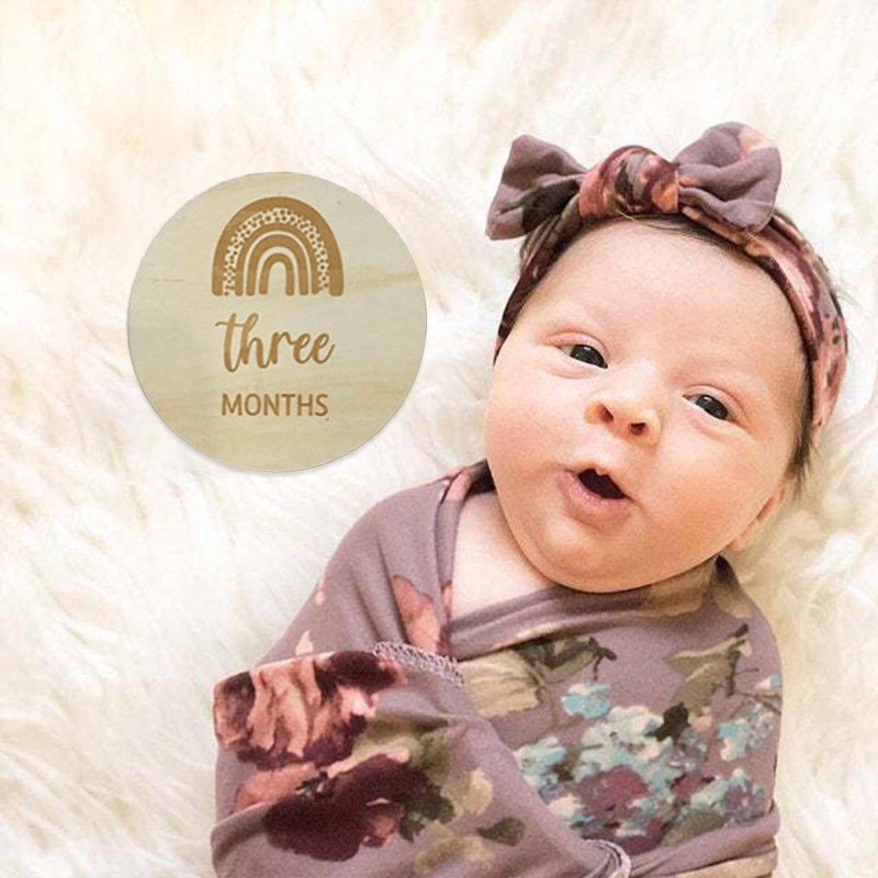 Bộ 13 Thẻ Ghi Chú Đánh Dấu Cột Mốc Phát Triển Theo Tháng Cho Bé