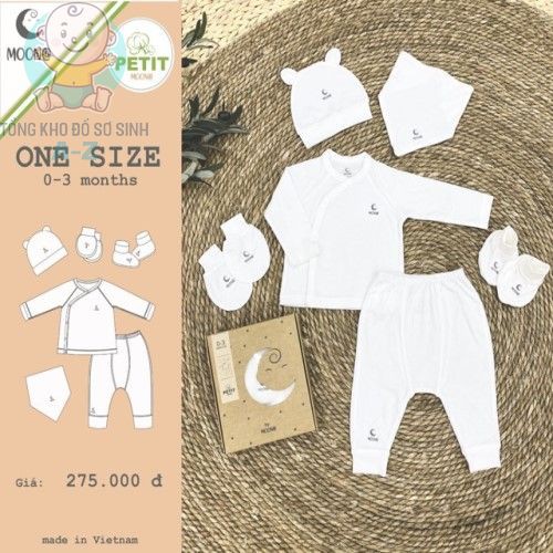 (Tuyển sỉ) Set quà tặng MOON được làm từ vải Petit cho bé sơ sinh 0-3M