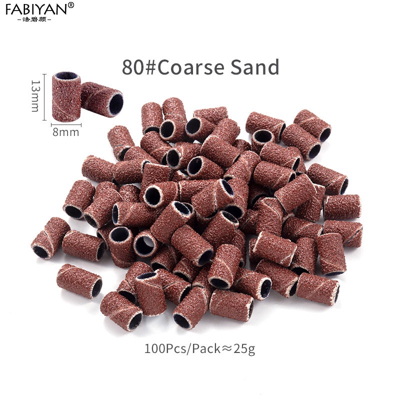 Hộp 100 đầu giấy mài móng nhám FABIYAN mịn chuyên dụng