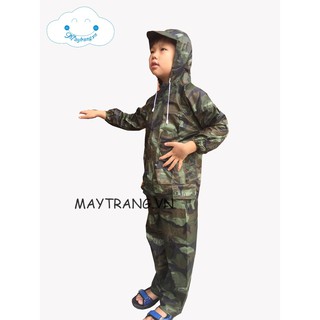 BỘ ÁO MƯA VẢI DÙ CHO BÉ - ARMY