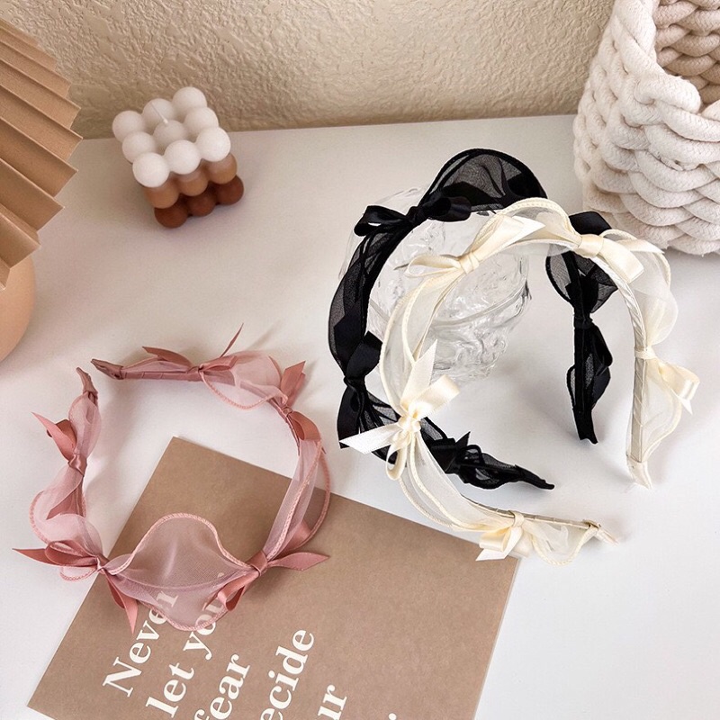 Bờm tóc voan buộc thắt viền voan dễ thương  #TIỆM CÔNG CHÚA NHỎ# Nơ cÀI ĐẦU XINH XẮN