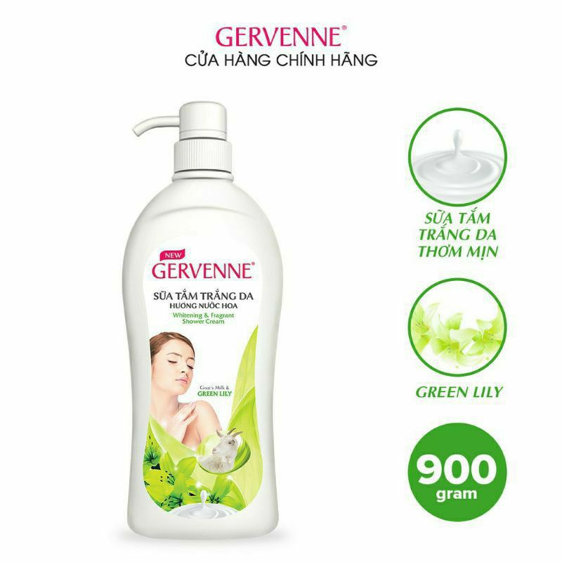 Sữa tắm Gervenne Lily Xanh chai 450g