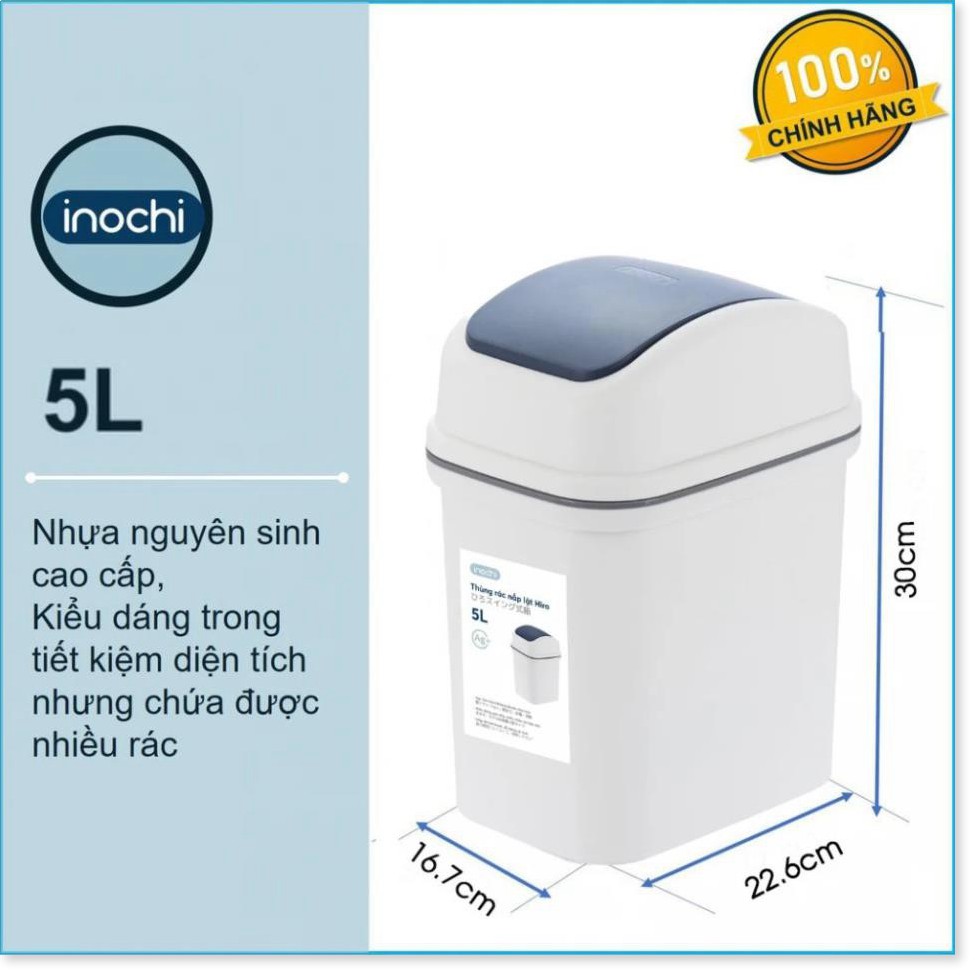 Thùng Rác Nắp Lật Hiro 5L-10L-15L Inochi