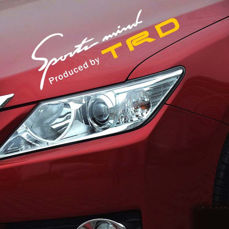 Tem xe hơi Sportmind TRD dán trước đèn xe