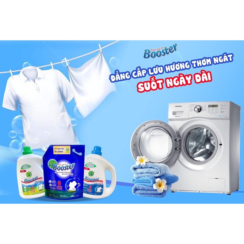 COMBO 4 CAN NƯỚC GIẶT XẢ BOOSTER HƯƠNG HOA NẮNG 3,7KG/CAN, HÀNG XUẤT NHẬT