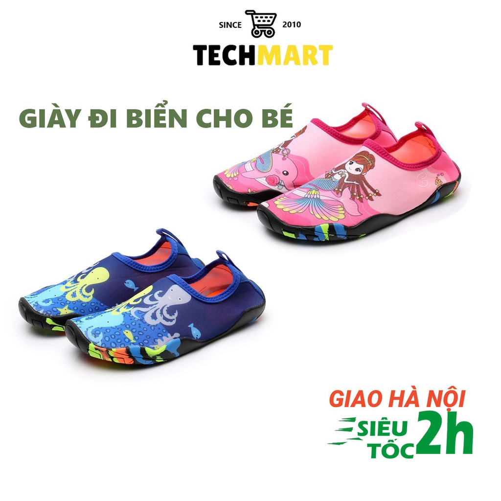 Giày đi biển đi bơi cho trẻ em chống trơn trượt, bảo vệ chân - Đế cao su, có lỗ thoát nước