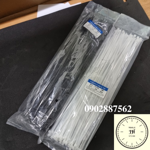 dây rút nhựa 30cm có 2 màu trắng đen