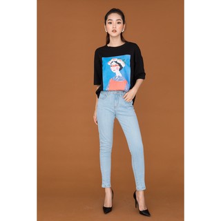 20 Again - Quần jean Boy Chiết ly gấu