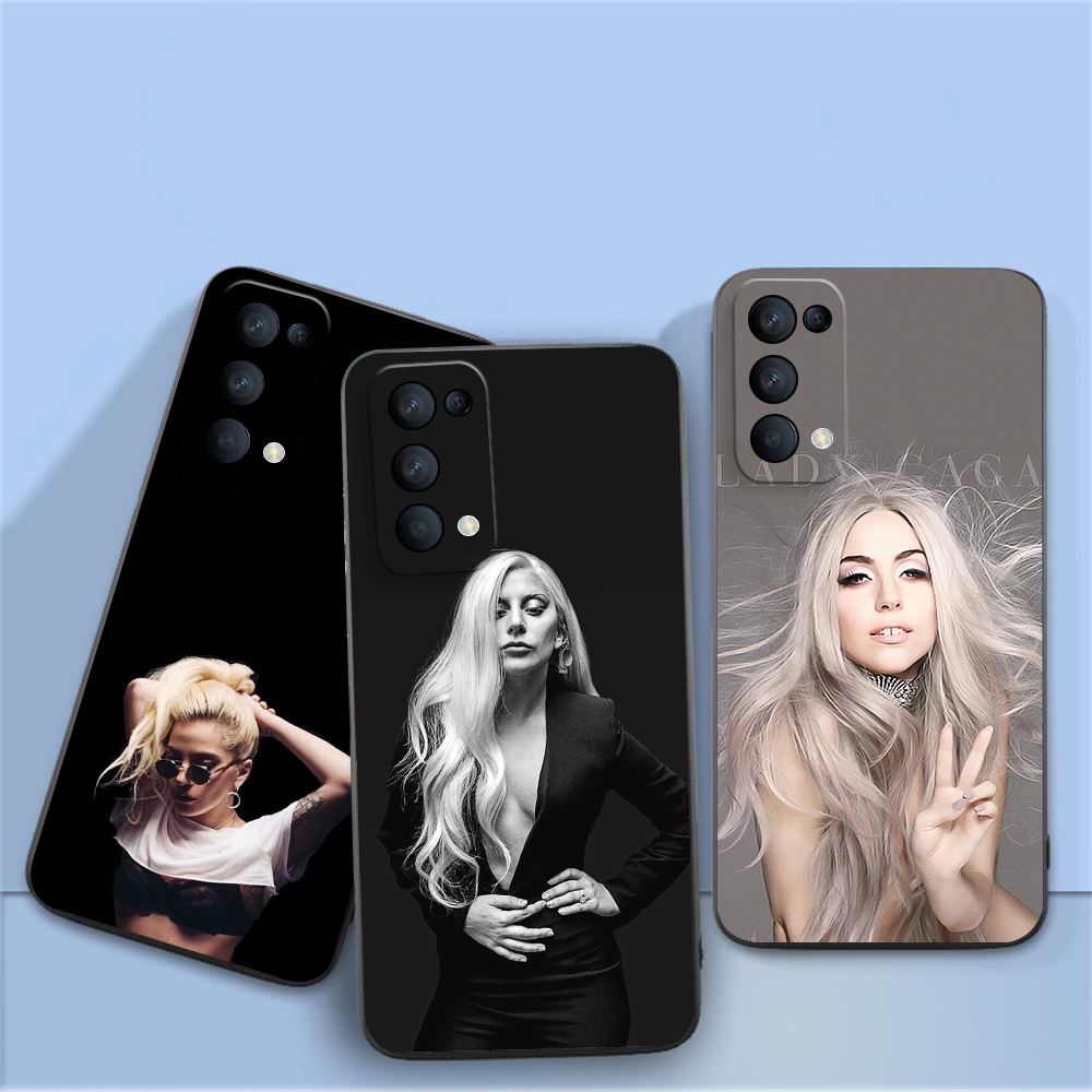Ốp điện thoại silicon mềm viền đen hình Lady Gaga cho OPPO A77 F3 A83 A1 A91 F15 A92 A72 A52 A93