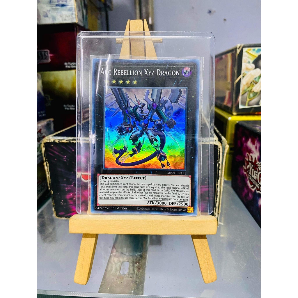 Lá bài thẻ bài Yugioh Combo Dark Requiem Arc Rebellion Xyz Dragon - Premium Gold Rare - Tặng bọc bài nhựa bảo quản