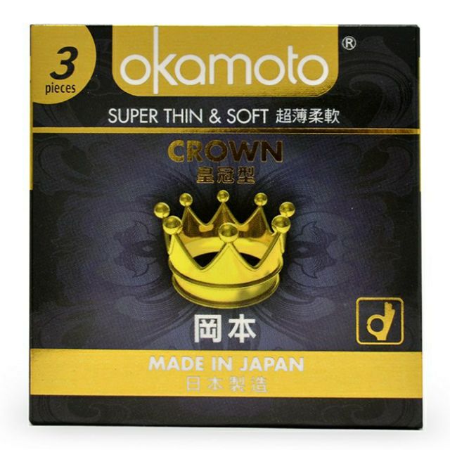 Bao cao su Okamoto Crown kích cỡ nhỏ hộp 3 cái