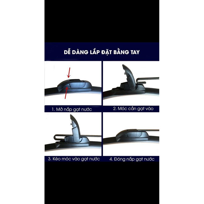 Gạt mưa lưỡi kép silicon Denso, lưỡi gạt thế hệ mới phù hợp cho các dòng xe du lịch