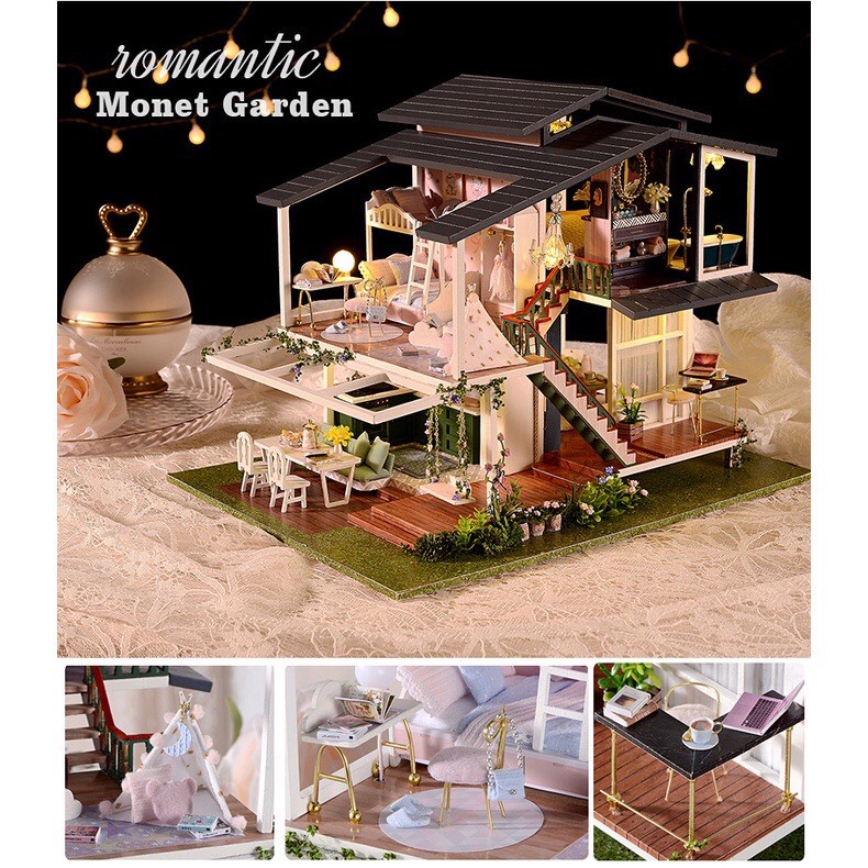 Mô hình nhà búp bê DIY DOLL HOUSE - BIỆT THỰ KIỂU PHÁP -A081B