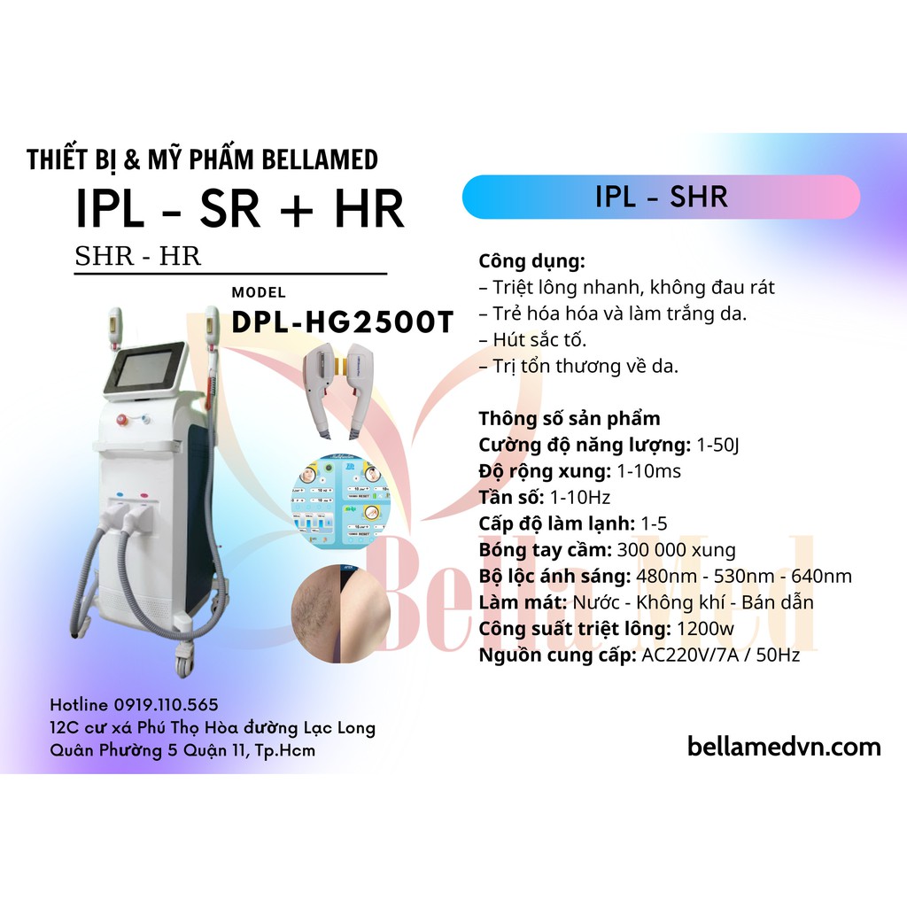 Máy triệt lông trẻ hóa IPL HR - Model DPL-H2500T