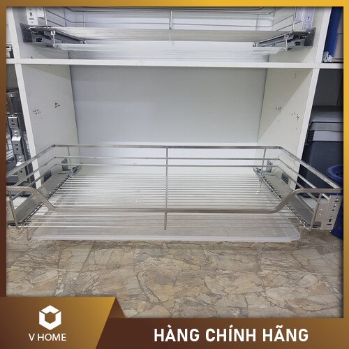 Giá để Xoong nồi Tủ Bếp Dưới Ray Âm Giảm Chấn NAN DẸT cao cấp INOX 304 chính hãng ( Hỗ Trợ Lắp Đặt )