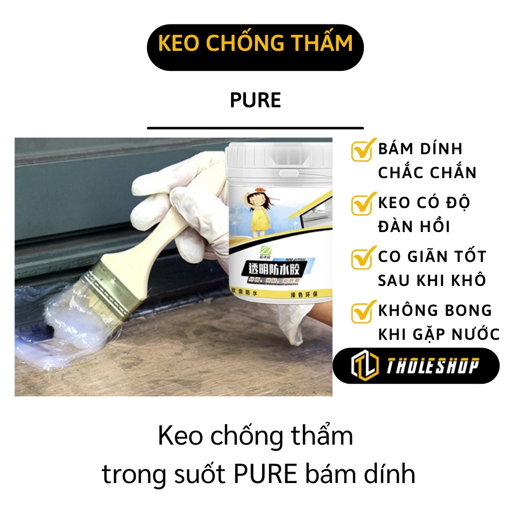 Keo Chống Thấm - Keo Quét Chống Thấm Trong Suốt PURE Chống Dột Mái Tôn, Sàn Nhà 9086