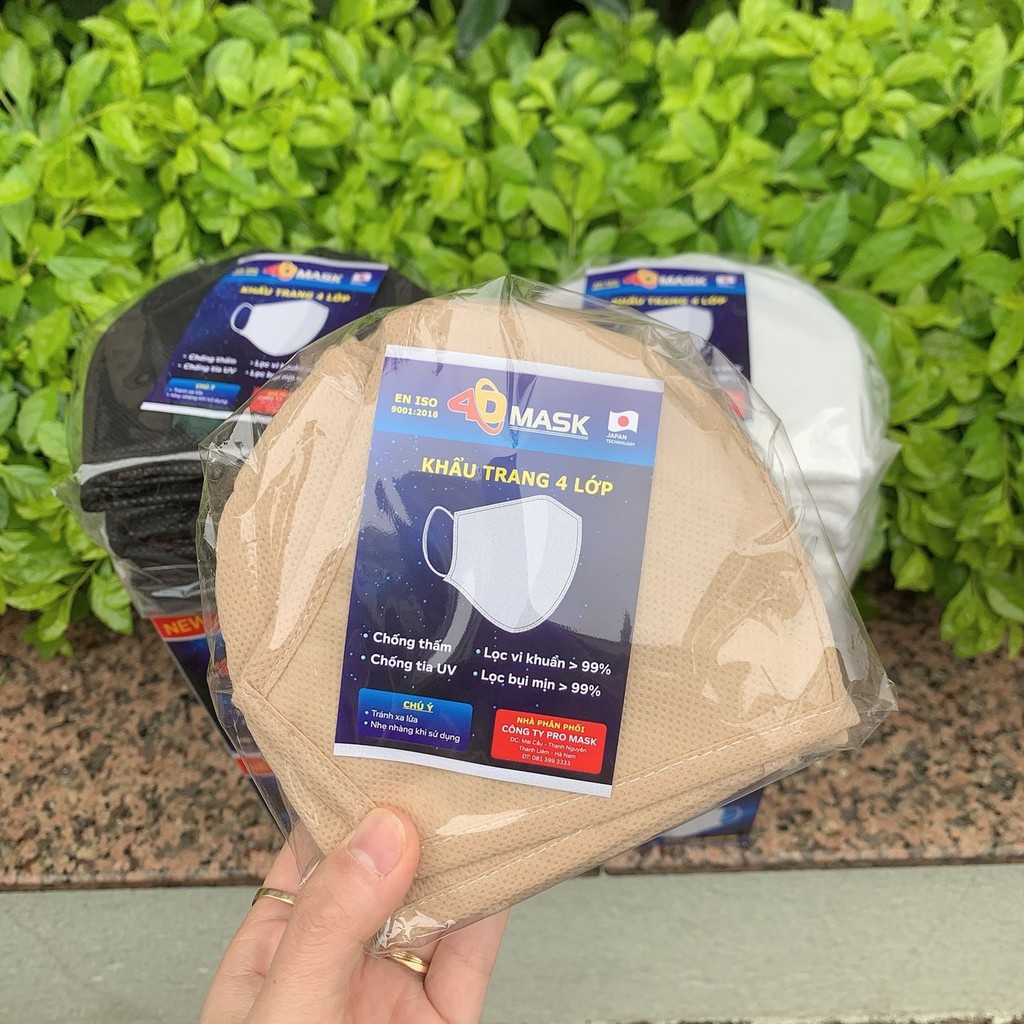 Khẩu Trang Vải 4D MASK Lớp kháng khuẩn ( 10 chiếc) | BigBuy360 - bigbuy360.vn