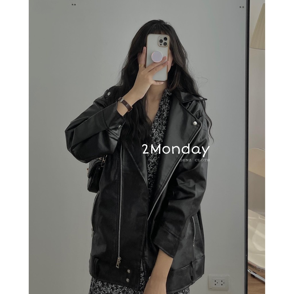 [Ảnh thật] Áo jaket da đen siêu đẹp