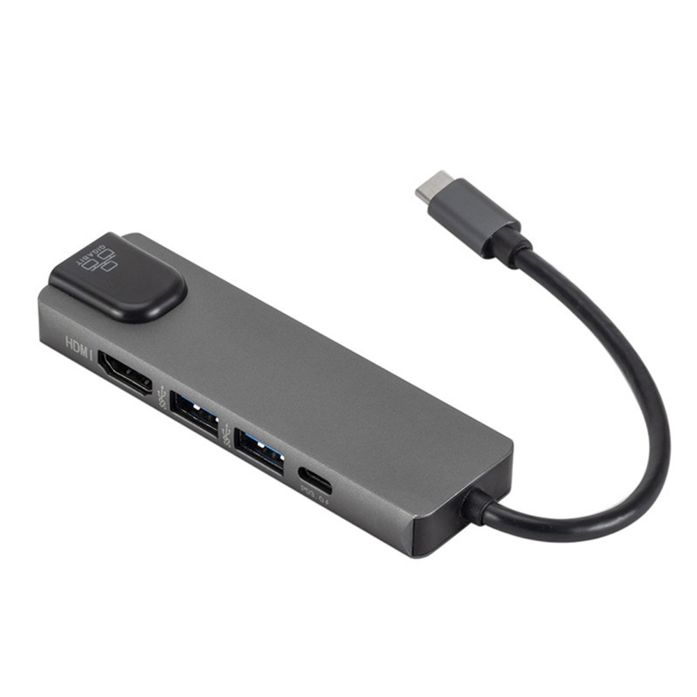 Hub USB Type C 5 in 1 To HDMI, RJ45, 2 x USB 3.0, USB Type C - Hàng chính hãng