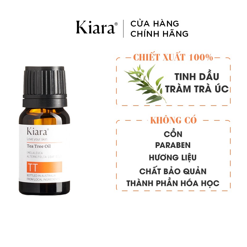 Tinh dầu tràm trà chấm mụn giảm mụn Kiara Tea Tree Oil 10ml