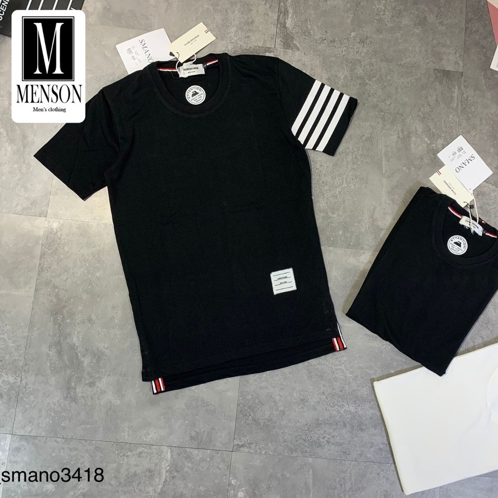 ⭐️SIÊU PHẨM⭐️Áo Phông Nam THOM Cổ Tròn Kẻ Sọc Ngang Ở Tay Áo - Áo Thun Nam chất mát ngắn tay cao cấp MENSON M6016 | BigBuy360 - bigbuy360.vn