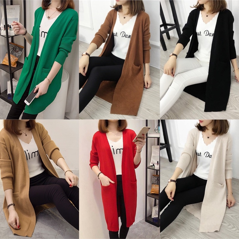 Áo cardigan áo khoác len dáng dài chất len cực đẹp Kl13