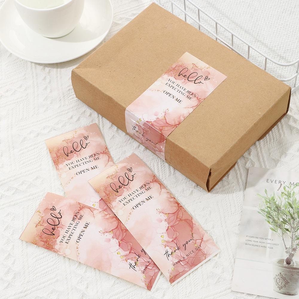 Set 50 Miếng Dán Trang Trí Gói Quà In Chữ Thank You Độc Đáo