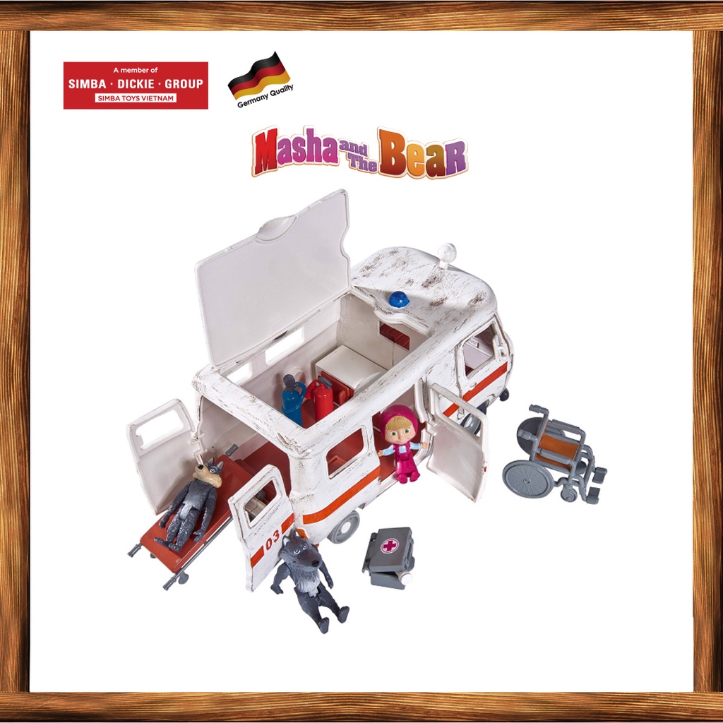 Đồ Chơi Xe Cứu Thương MASHA AND THE BEAR Masha Playset &quot;Ambulance&quot; 109309863 - Simba Toys Vietnam