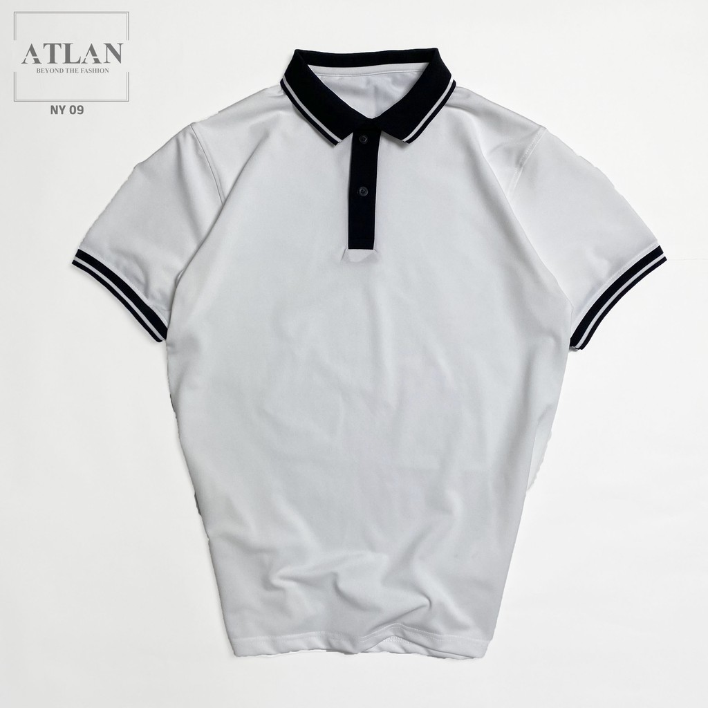 Áo Thun Nam Cộc Tay 💖 𝘍𝘳𝘦𝘦𝘴𝘩𝘪𝘱 💖 Thời Trang Nam Ngắn Tay Có Cổ Trắng Bo Đen Sọc Trắng - NY13