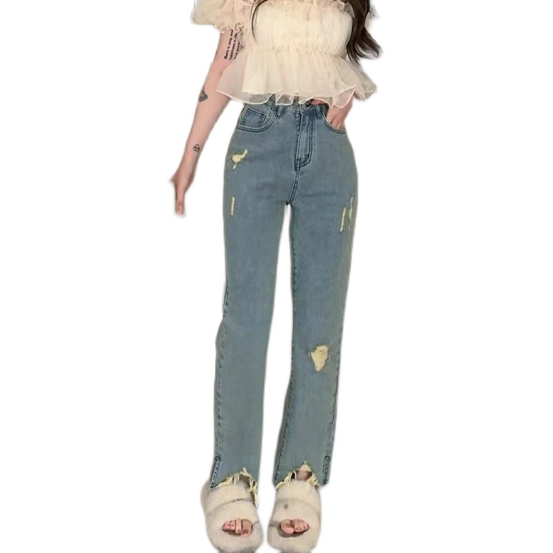 Quần jean SUXI lưng cao màu sắc đơn giản dễ phối đồ cho nữ