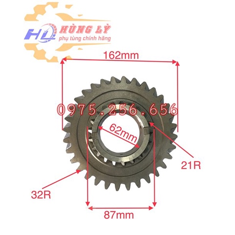 Bánh Răng (Chuột) 32R chéo/21R chuột số phụ 2 cầu TH6T (JD dầy 30mm lỗ phi 62 EQ240 phụ tùng Hùng Lỳ