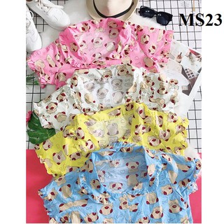 Đầm Ngủ Pijama Cún Con MS23 (TRẮNG)
