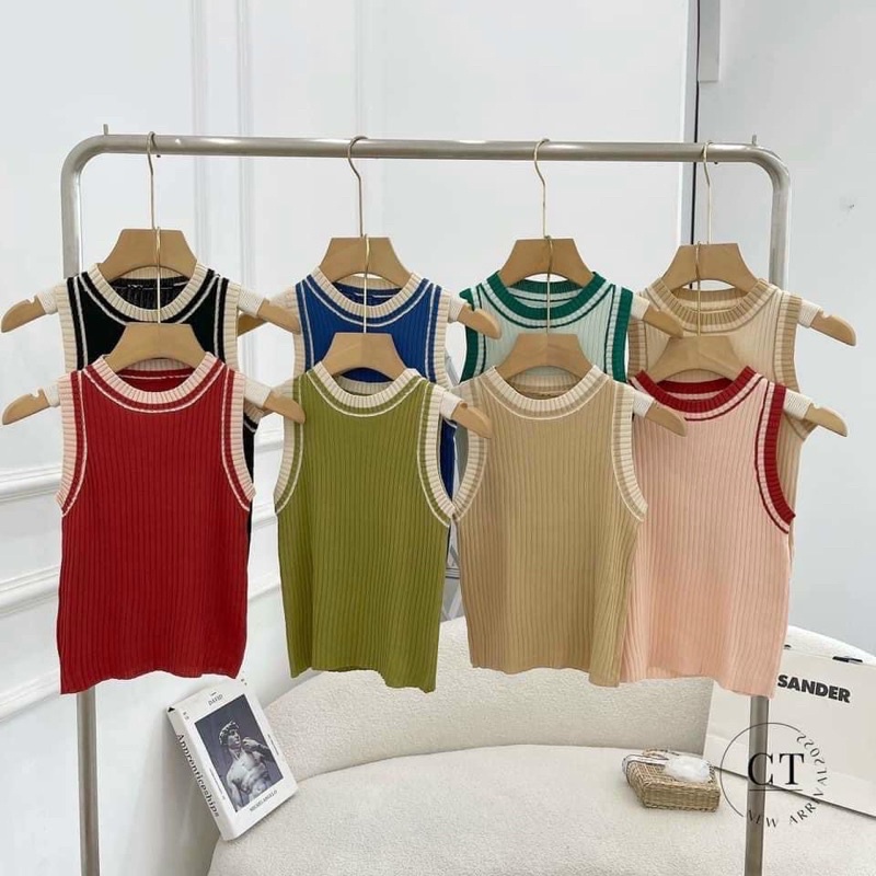Áo ba lỗ sát nách len tăm CROPTOP áo len mongtoghi nữ hàng Quảng Châu LOẠI 1 Kang Boutique Mã AL003