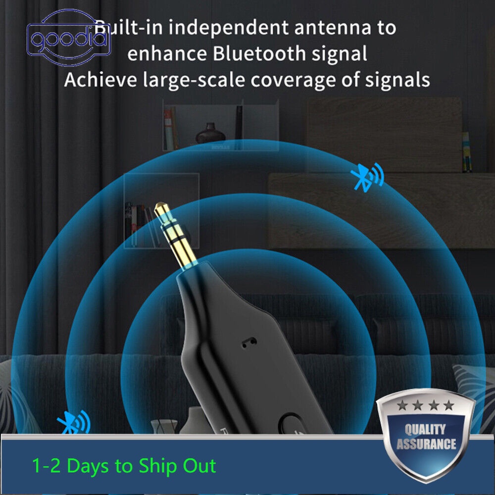 (Đang Bán) Bộ Thiết Bị Thu Phát Bluetooth 5.1 / 3.5mm Aux A2dp 2 Trong 1 Cho Xe Hơi