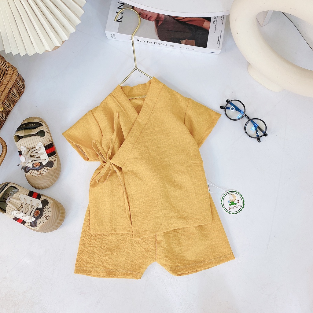 Bộ Yukata đũi cao cấp xuất hàn siêu xinh cho bé trai, bé gái sơ sinh từ 3 đến 12kg hàng cao cấp - BO21