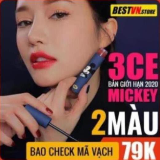 [BAO CHECK MÃ VẠCH] Son 3CE Mickey Siêu Hot, Xả Hàng Giá Siêu Sỉ, Son Tint Siêu Thơm Và Bám