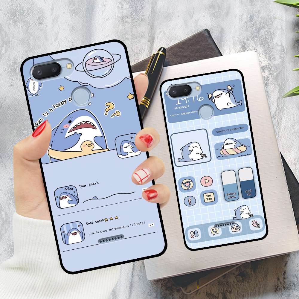 Ốp Xiaomi Redmi 6 in hình nền cá mập đáng yêu giá rẻ