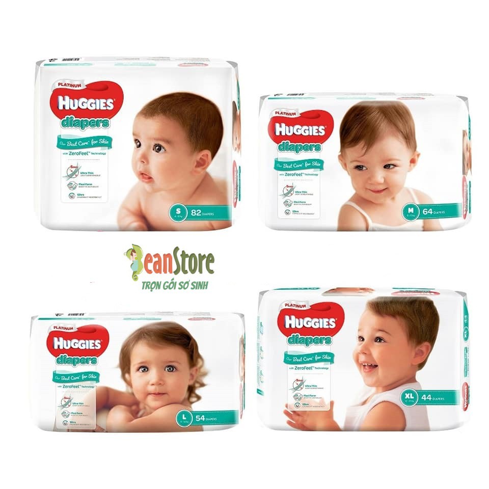 [Tặng Quà] Tã dán Huggies Platinum cao cấp NB60/S82/M64/L54