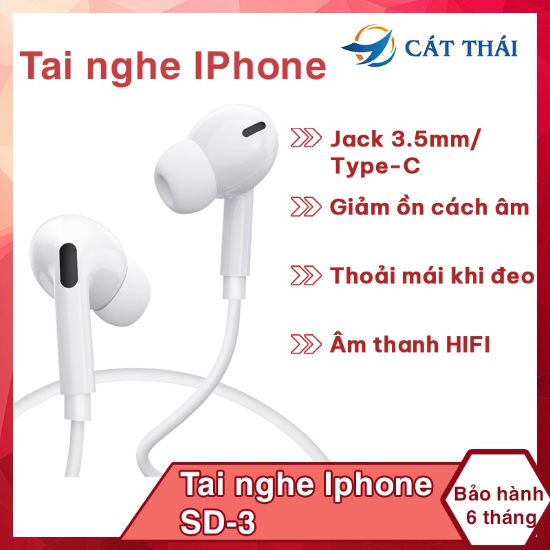 Tai nghe đa năng jack 3.5mm + Type-C,dùng được cho Android, tai nghe siêu trầm,giảm ồn tốt, âm thanh chân thực - SD3