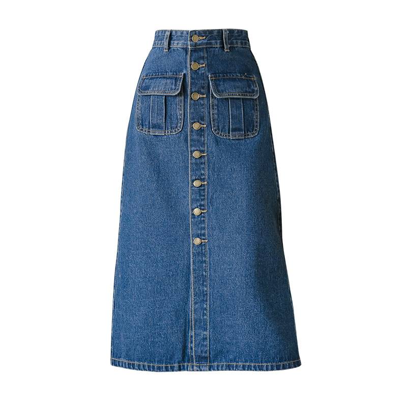 Chân Váy Denim Dáng Chữ A Phối Túi Lớn Phong Cách Hàn Quốc | BigBuy360 - bigbuy360.vn