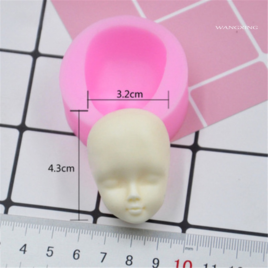 Khuôn Silicone Làm Bánh Tạo Hình Đầu Búp Bê Diy
