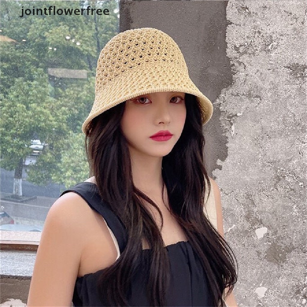 Mũ Bucket Dệt Kim Kiểu Dáng Đơn Giản Thời Trang Đi Biển Mùa Hè Cho Nữ