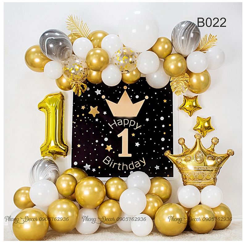 Set bóng trang trí kèm baner