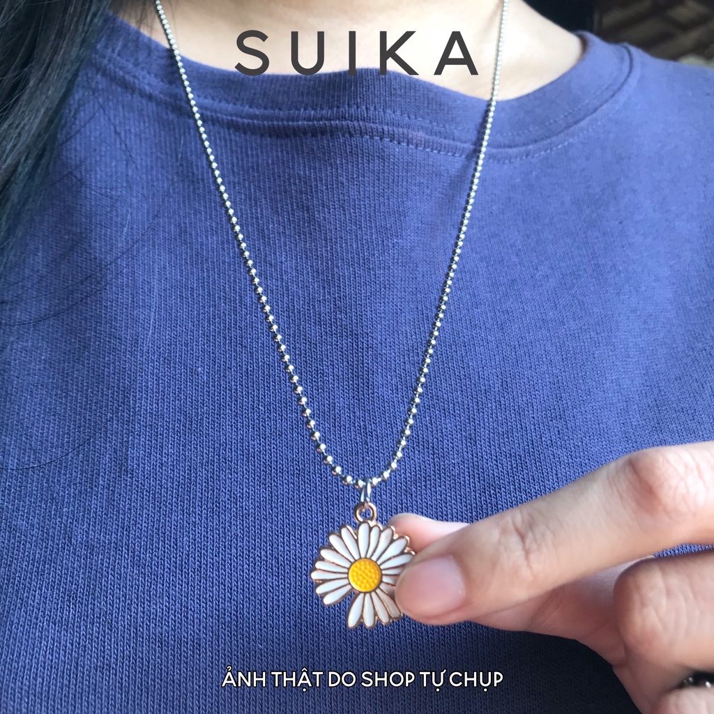 (ẢNH THẬT) Dây Chuyền Mặt Trời Cầu Vồng Hoa Sunflower Vòng Cổ Thép Titan Không Gỉ Bi 3li Suika.Acc