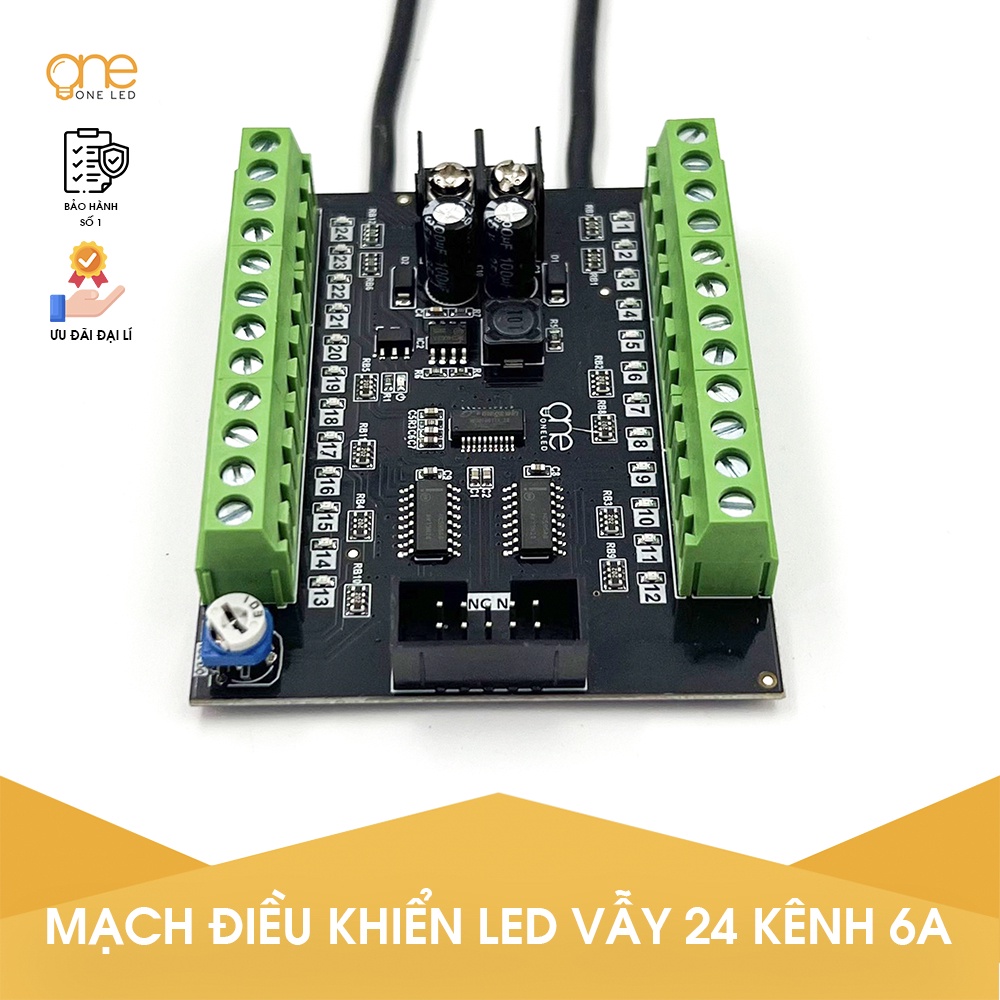 Mạch Điều Khiển LED 24 Kênh 6A OneLed  V4.4, Mạch điều khiển LED liền dây, Led đúc