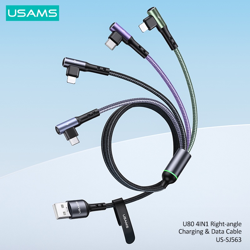 Usams Dây Cáp Sạc 4 Trong 1 66W USB-C Micro USB Dành Cho Điện Thoại / Máy Tính Bảng / Laptop