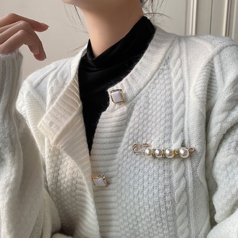 Ghim cài thắt lưng trang phục bằng kim loại đính ngọc trai thời trang cho nữ trâm ghim nhỏ