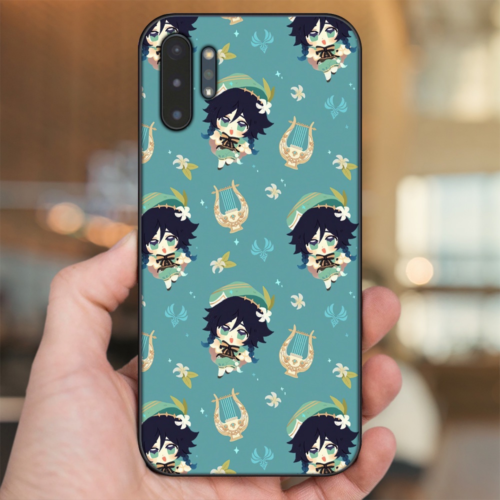 Ốp lưng Samsung Note 10 Plus viền đen in hình Venti Genshin Impact