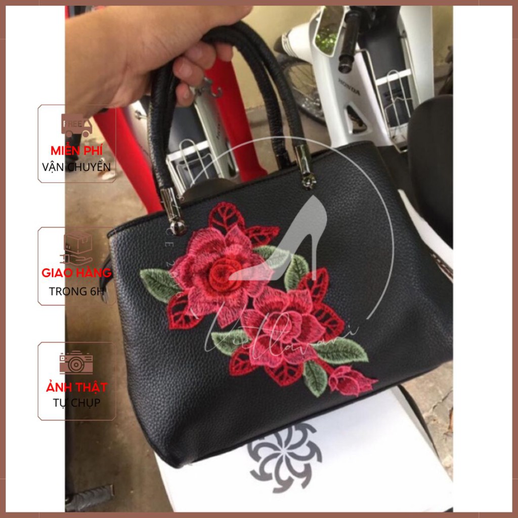 Túi xách công sở hoa hồng