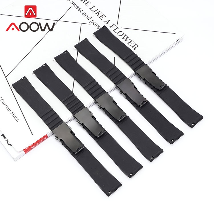 Dây Đeo Silicon 18mm 20mm 22mm 24mm Cho Đồng Hồ Thông Minh Samsung Watch3 Active2 Huawei GT 2 46mm